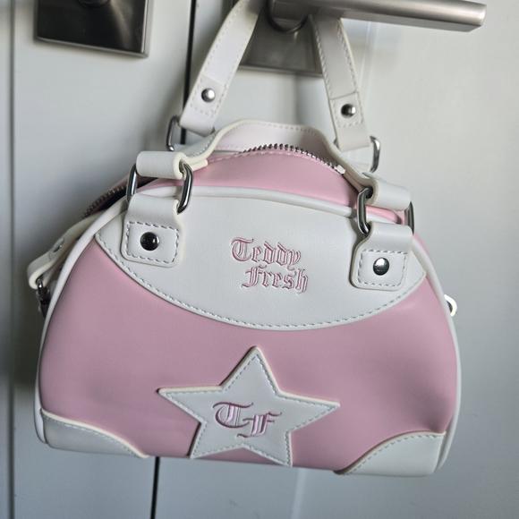 Teddy Fresh Handbags - Teddy Fresh Pink and White Mini Bag